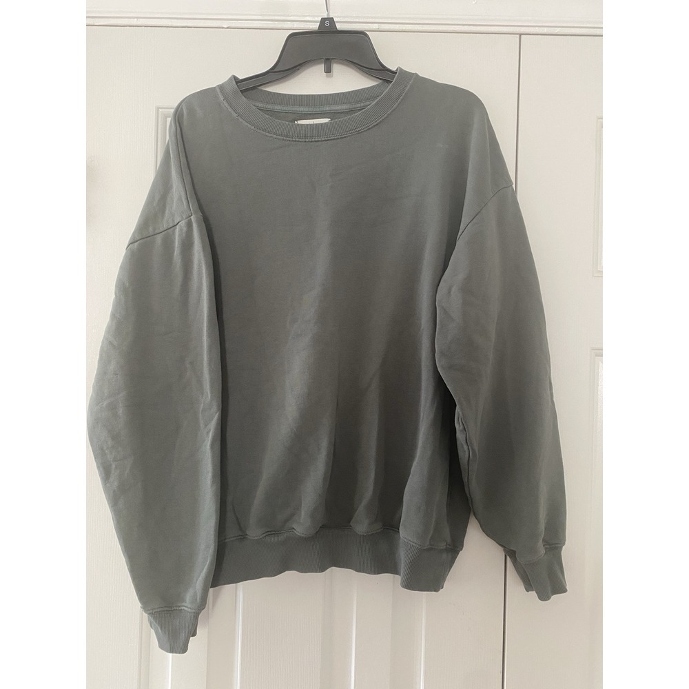 Offline by Aerie Green Crewneck Sweatshirt Women size Small Oversized Cozy